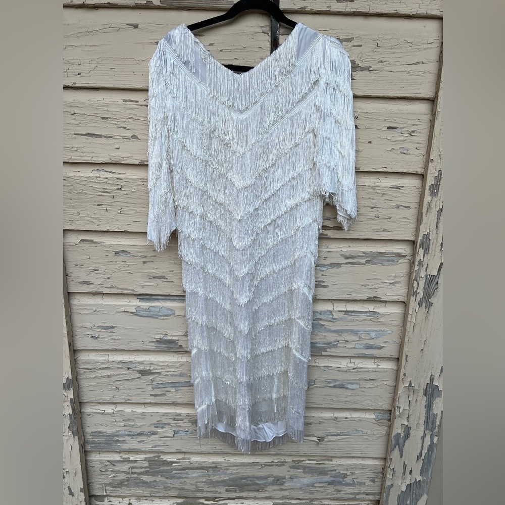 Vintage 80s Hal Ferman Donald Curtis Roaring 20s Flapper Fringe Costume Dress 12